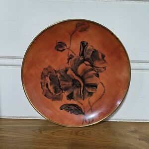 Decorative Orange Floral Wall Plate - Unbranded